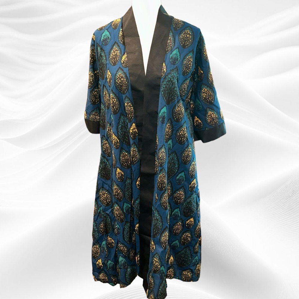 Besida Fea Afrobe Small Medium Flora‎ Print Blue Black
